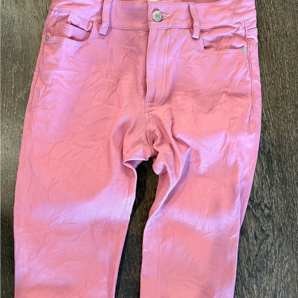 Zadig & Voltaire Rose Pink lamb leather pants 34